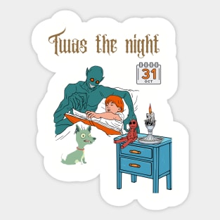 Twas the night halloween Sticker